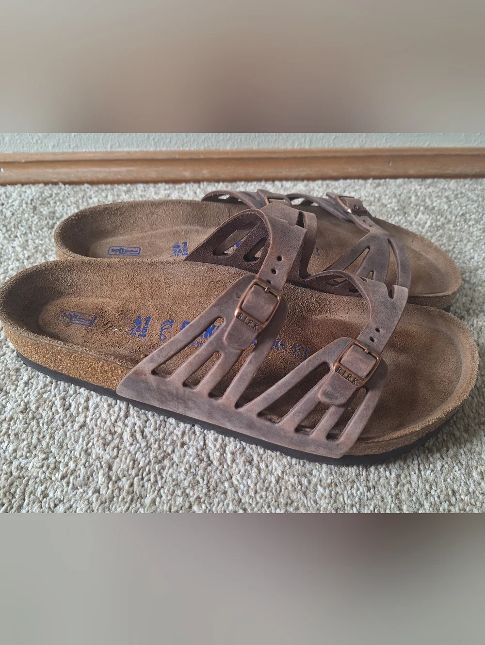 Birkenstock Brown Suede Double Buckle Sandals